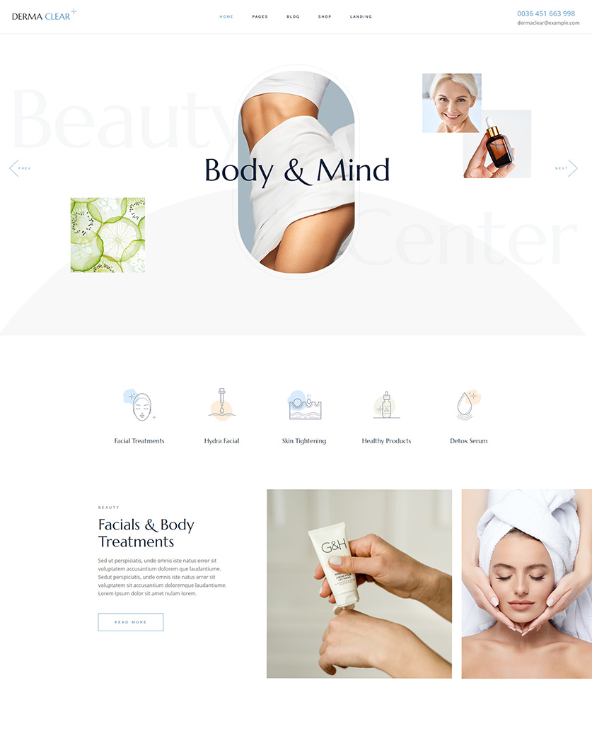 Derma Clear - Beauty Cosmetics & Skincare Theme