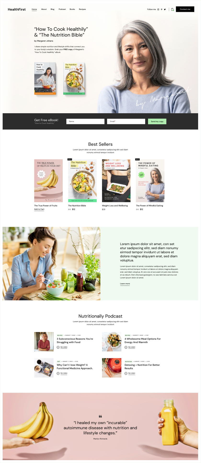 HealthFirst - Nutrition and Recipes Theme