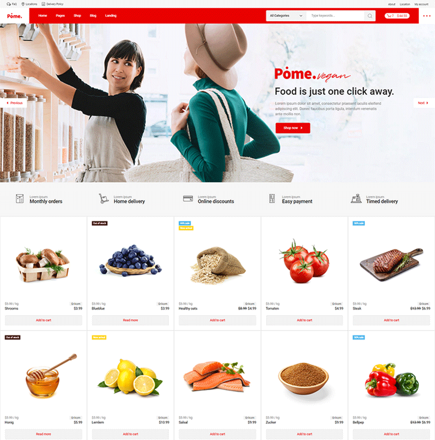 Pome - Food Store & Grocery Marketplace WordPress Theme