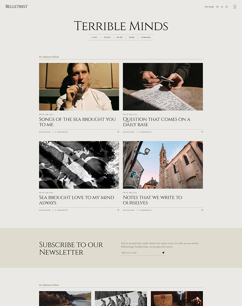 Belletrist - Blog Theme for Writers