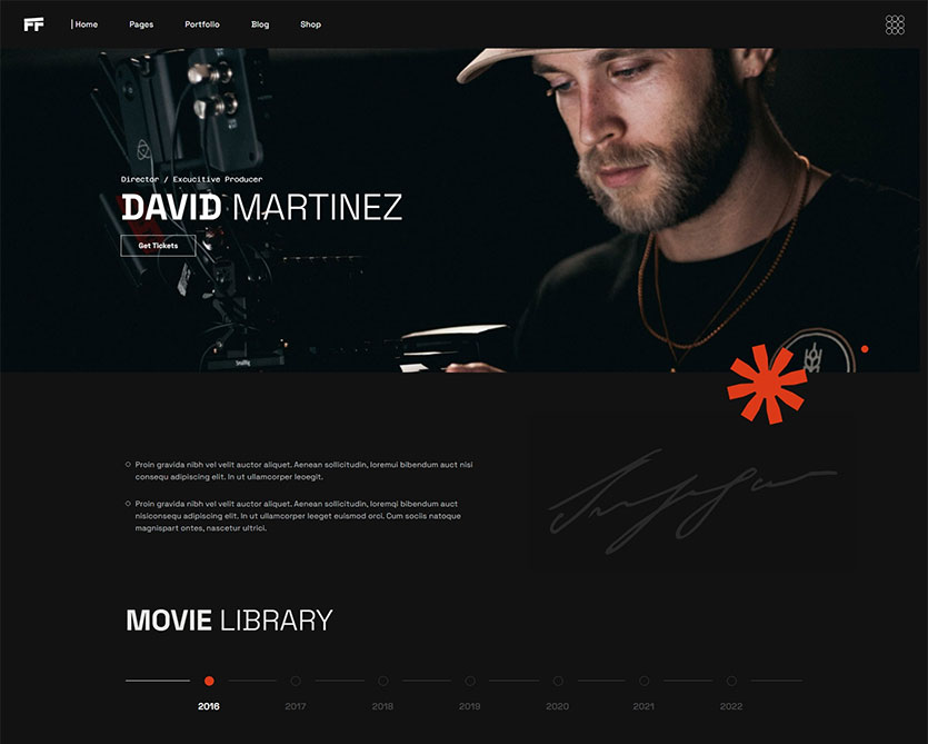 FirstFrame - Movie and Film Production Theme