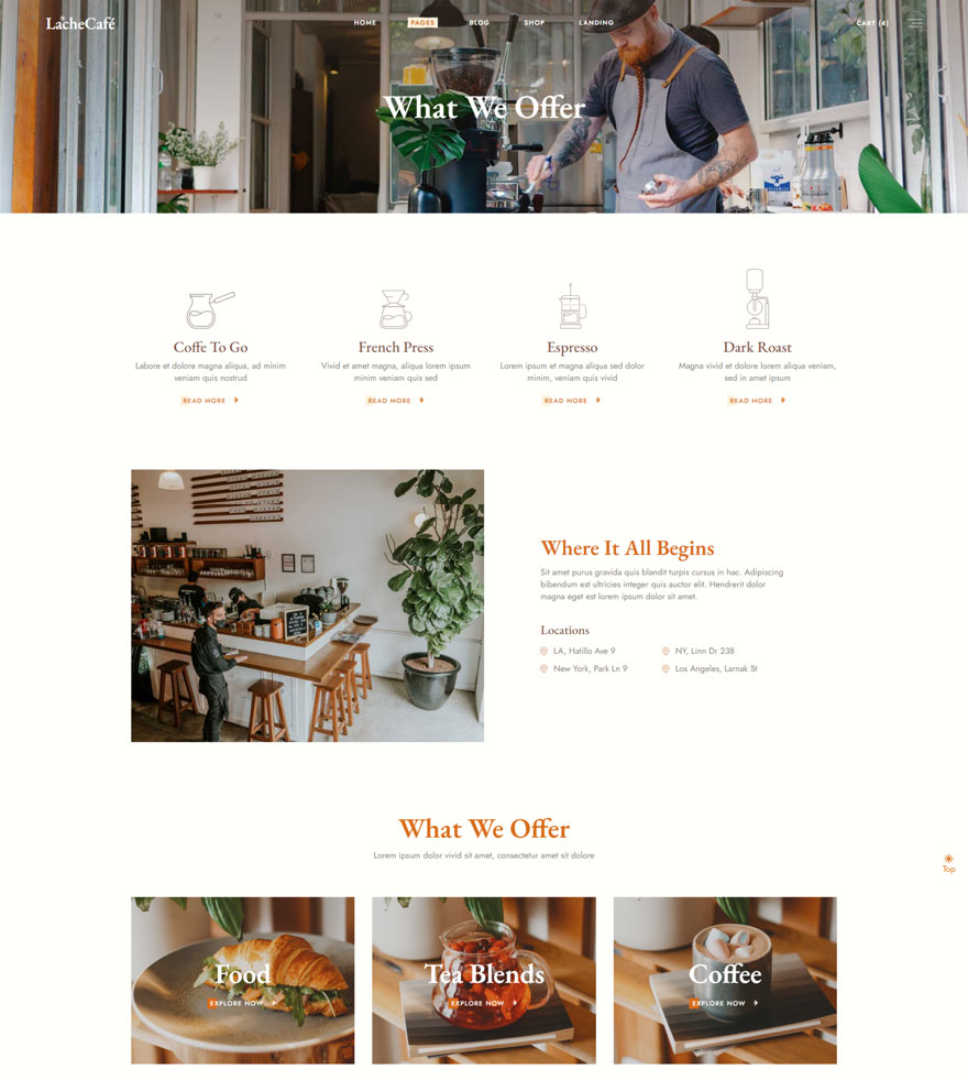 Lache - Café and Coffee Shop Theme