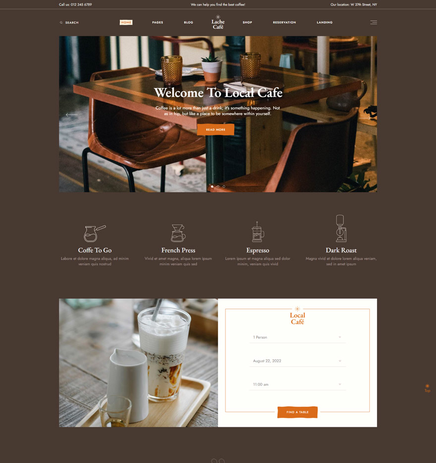 Lache - Café and Coffee Shop Theme