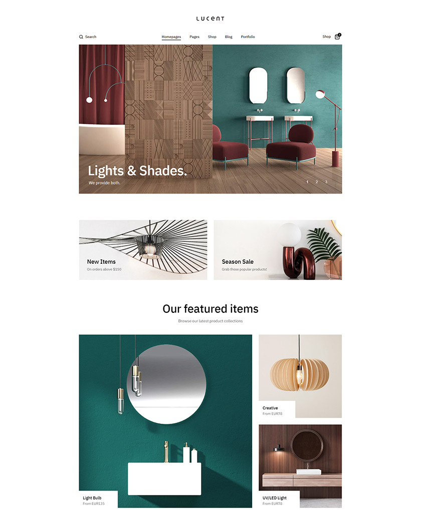 Lucent - Lighting Shop Theme