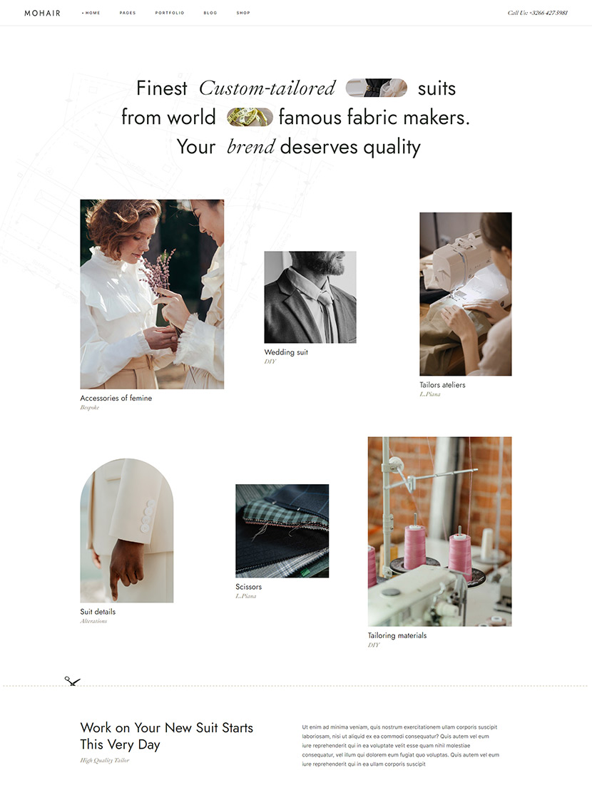 Mohair - Tailor and Fashion Theme