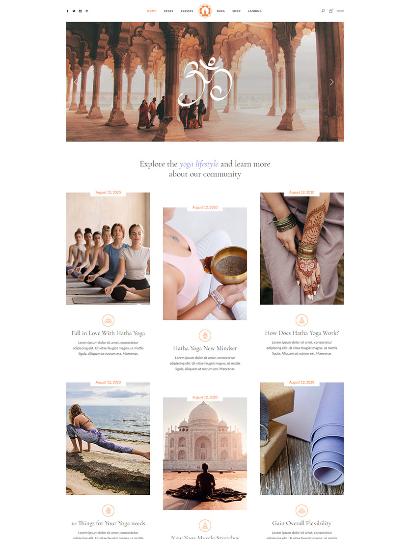 Hatha - Yoga WordPress Theme