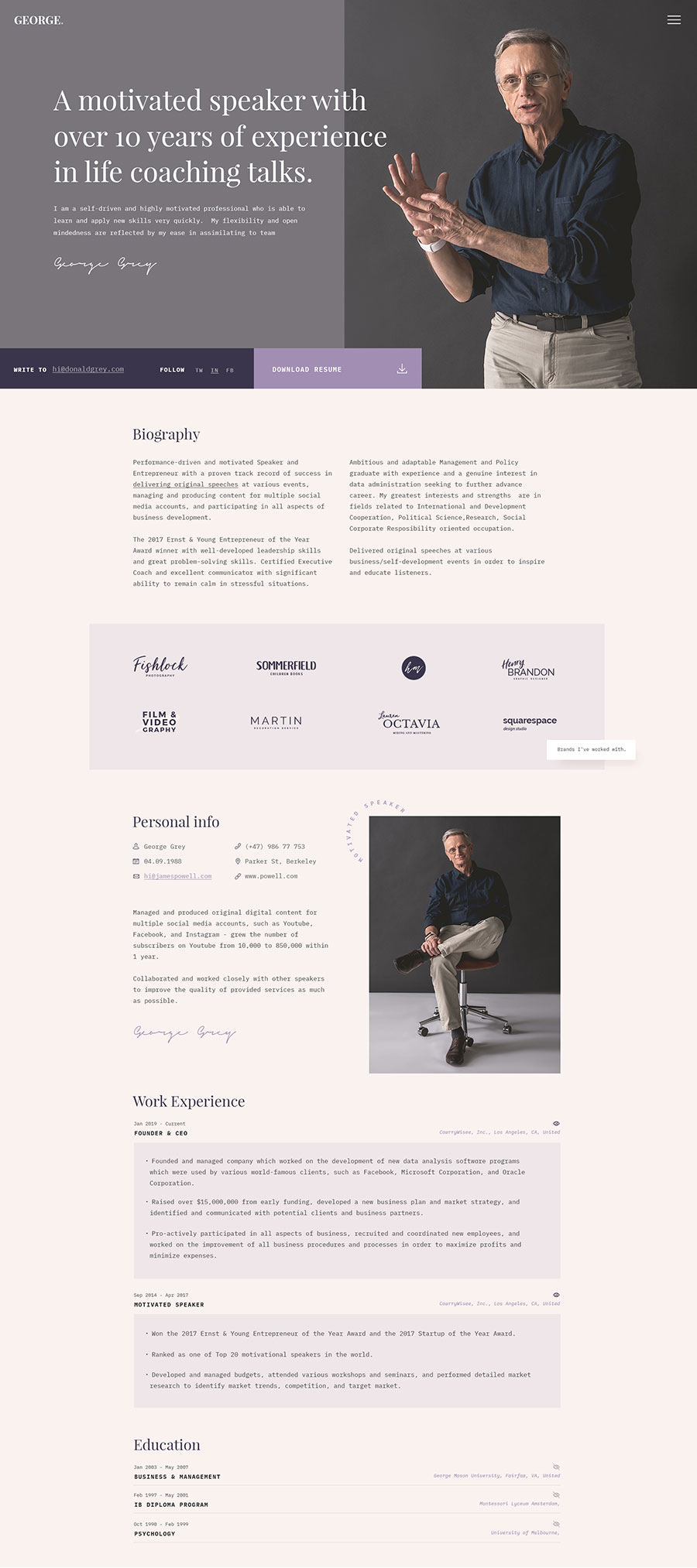 MyCareer - CV Resume & vCard WordPress Theme