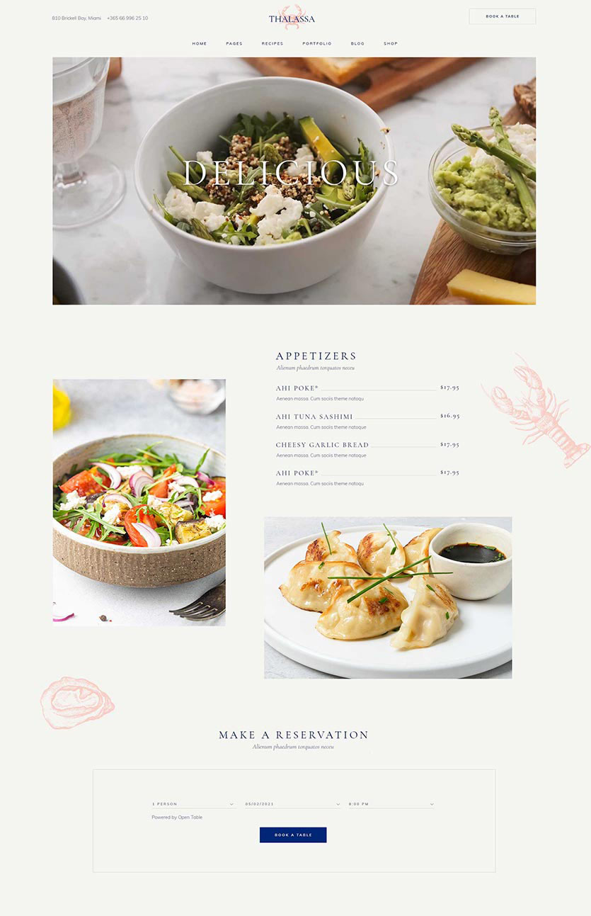 Thalassa - Seafood Restaurant Theme