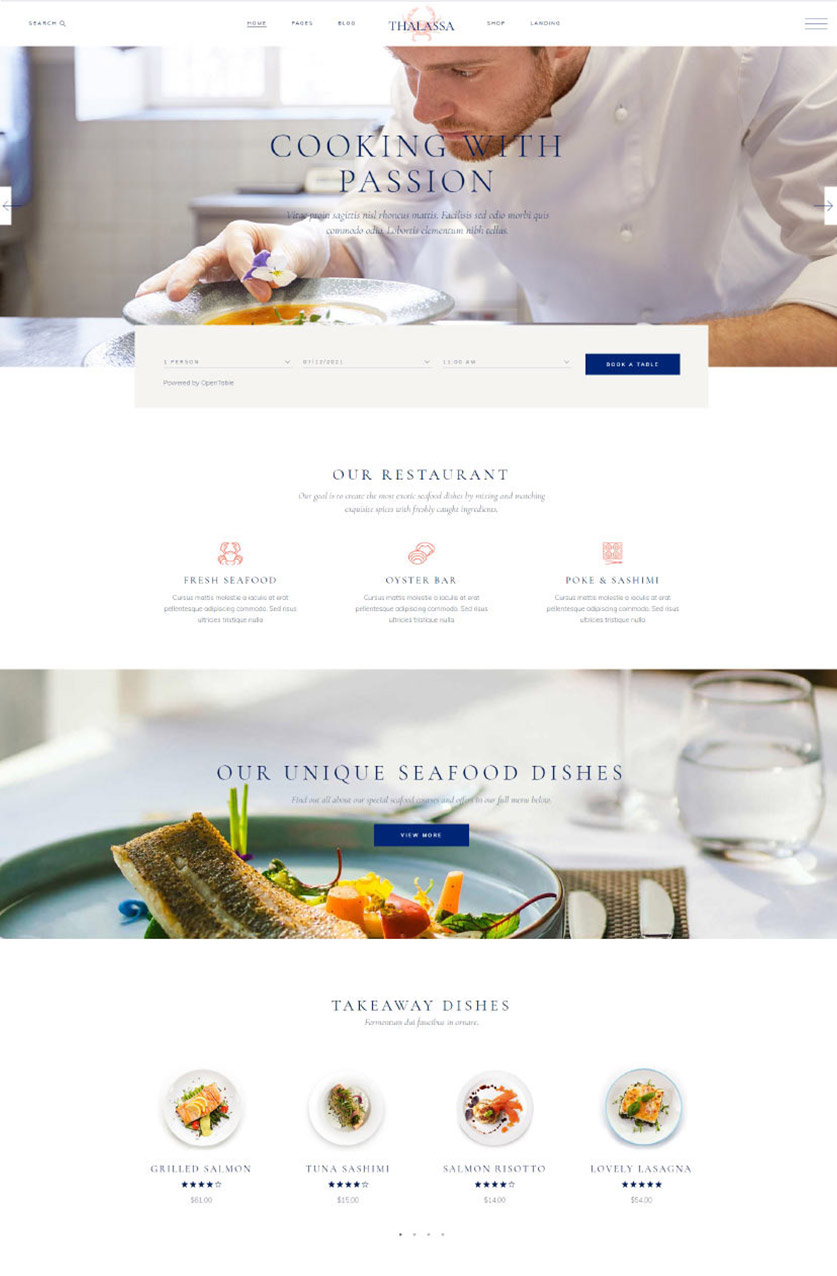 Thalassa - Seafood Restaurant Theme