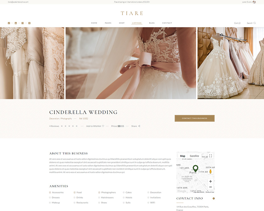 Tiare - Wedding Vendor Directory Theme