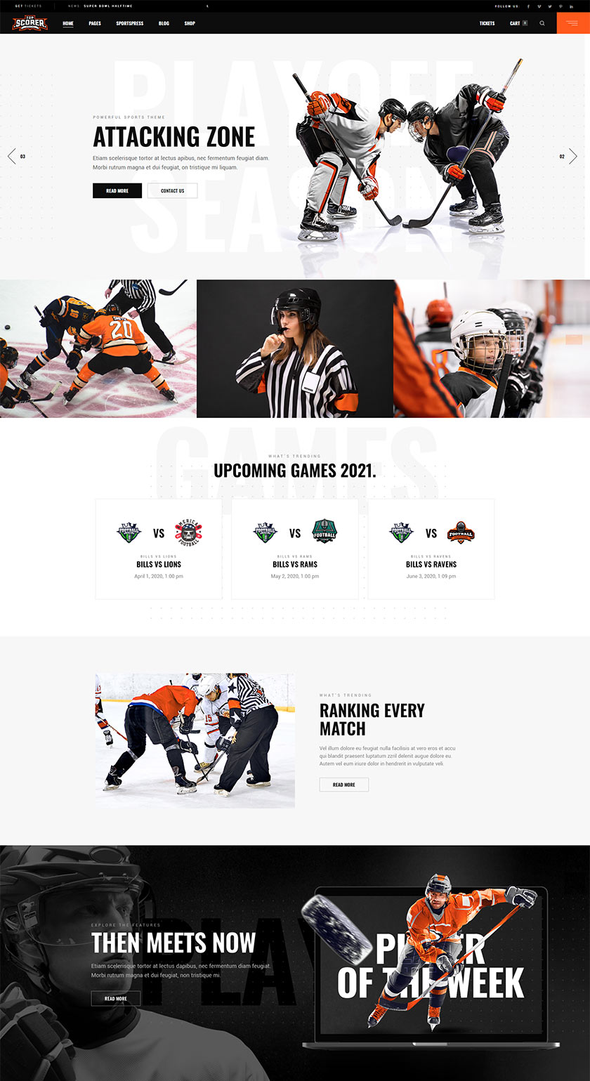 Top Scorer - Sports WordPress Theme