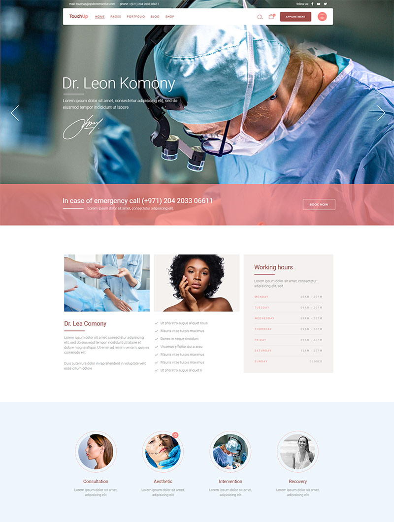 TouchUp - Cosmetic and Plastic Surgery Theme